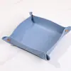 Caja de Almacenamiento de Escritorio de Cuero Nórdico Bandeja para Almacenamiento de Llaves Cosméticos Joyería Entrada Artículos Varios Hogar Mesa Plegable de Tocador