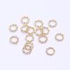 Anillo cerrado giratorio de oro auténtico de 18 quilates bañado en cobre, hecho a mano, pulsera de cuentas cerradas, collar, joyería espaciadora de plata