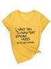 Amazon Te Quiero Carta Simple Camiseta de Manga Corta con Cuello en V para Mujer Venta al Por Mayor Respaldo de Camiseta Comercio Exterior Transfronterizo