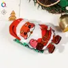 Qiyue Pinza Navideña de Acrílico Transfronteriza para el Cabello Femenina Dibujo Animado Papá Noel Hombre de Jengibre Pinza de Tiburón Navideño