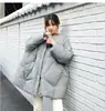 Chaqueta de plumas Mujer Longitud media engrosada Estilo coreano casual holgada adelgazante plumón de pato blanco sin cuello color liso abrigo bufanda moda