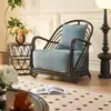 Foshan Móveis Cadeira de Sofá Individual Estilo Wabi-Sabi Artesanato de Rattan Indonésio Cadeira de Rattan Mesa Lateral Combinação Conjunto de Três Peças para B&B Varanda