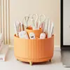 Almacenamiento de Escritorio Dormitorio Gran Capacidad Portalápices de Plástico Caja de Almacenamiento Baño Estante Organizador Hogar Cubo de Almacenamiento a Prueba de Polvo