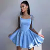 Site Independente Europeu e Americano Mais Vendido 2026 Novo Comércio Exterior Cor Sólida Corset Vestido Sexy Bufante para o Verão