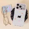 Funda para Teléfono de Gato Pequeño de Dibujos Animados Linda Manzana 17Promax Adecuada para iPhone 16Promax Doble Capa 15promax