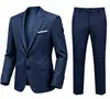 Nuevo Conjunto de Traje Cruzado de Comercio Exterior para Hombre, Traje de Dos Piezas Estilo Coreano Formal de Negocios Ajustado Esmoquin para Hombre