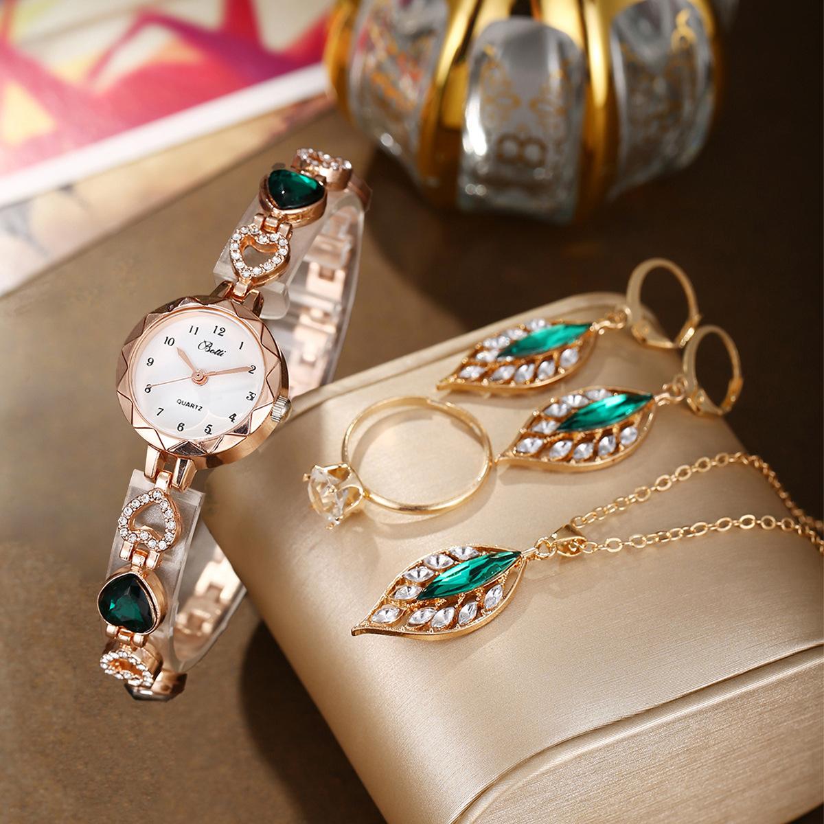 4件套绿色叶子首饰套装(绿色手表) (1).jpg