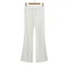 732-26 Colección de otoño: Pantalones de tiro bajo, ligeramente acampanados, de pierna ancha con dobladillo suelto, hasta el suelo, efecto adelgazante, color liso, adecuados para yoga, deportes y uso casual