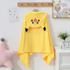 Toalla de Baño con Capucha para Niños de Terciopelo Coral Personalizada de Secado Rápido Toalla de Playa de Dibujos Animados Absorbente Bata Pikachu para Niños