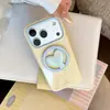 Capa Magnética Fresca e Colorida Banhada a Ouro Adequada para Apple 17 Pro Max, Suporte para iPhone 16, Capa Macia 15, 18 Estilo Coreano