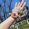 Corsage de pulso casamento noiva damas de honra flor de pulso casamento melhor amiga pulseira estilo floresta crianças dança flor de pulso