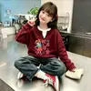 2026 Primavera e Outono Nova Tendência Meninas Elegante Manga Longa Roupa Íntima Infantil Falsa Peça Dupla Malha Waffle Top Camiseta Casual