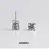 Pendientes de Moissanita de Cuatro Garras Sentido Avanzado Pendientes Sencillos Pendientes de Plata de Ley S925 Pendientes de Moissanita Azul para Mujer
