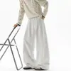 Pantalones deportivos de estilo americano con dobladillo curvo plisado para hombre, primavera y otoño, elegantes y modernos, pantalones casuales deportivos, pantalones rectos holgados de pierna ancha