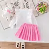 Conjunto de Suéter e Saia para Meninas 2022 Outono e Inverno Novo Estilo Saia Plissada Doce e Fashion Conjunto de Tricô de Duas Peças para Menininha