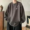 Sudadera roja china para hombre, nueva marca de moda de otoño 2024, estilo nacional, cuello redondo, ropa holgada y pesada para parejas