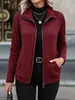 2026 Europeu Mais Vendido Transfronteiriço Roupas Femininas Cardigan Jaqueta Tricotada Gola Alta Canelada Outono Inverno Cor Sólida Zíper Manga Longa Top