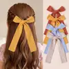 Pinzas para el Cabello Grandes con Lazo para Niños Europeos y Americanos, Pinzas para el Cabello de Cinta de Algodón de Bambú, Dulces Accesorios para el Cabello para Niñas en la Parte Posterior de la Cabeza al por Mayor