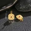 Accesorios Completos de Plata 925 Electrochapados en Oro Antiguo Incrustados con Corindón, Joyería Hecha a Mano para DIY, Pulseras, Collares, Colgantes Pequeños y Dijes