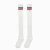 Calcetines Personalizados de Micro Presión para Otoño e Invierno, Delgados, con Tres Rayas Bordadas, Hasta la Rodilla, Calcetines Largos, Calcetines de Algodón, Calcetines para Mujer, Hasta el Muslo