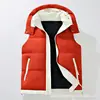 Colete de Algodão Transfronteiriço com Capuz e Gola Removíveis, Jaqueta Colete de Marca Tendência de Caimento Solto para Outono e Inverno, Roupa Exterior Casual, Estoque Disponível