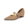 Totalmente de Piel por Dentro y por Fuera~ Punta Puntiaguda, Corte Lateral, Tacón Oculto, Boca Baja Zapato de Salón, Zapatos Mary Jane Minimalistas Franceses de Doble Uso Otoño 2026