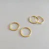 Anéis Finos de Aço Titânio Banhados a Ouro 18K para Mulheres, Anéis Lisos Personalizados, Anéis Empilháveis para Dedo Indicador, Mindinho e Dedo Mínimo, Atacado de Joias
