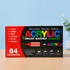 Popular Caja Roja y Negra de 168 Colores Marcadores Acrílicos Líquidos Directos de Punta Suave Plumas de Acuarela para Pintura Infantil Sin Correr Dibujo a Mano