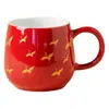 Taza de Cerámica para Jóvenes con Diseño de Grulla en la Nube, Adecuada para Uso Doméstico, Taza Individual, Juego de Té Estilo Ciudad Prohibida