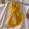 Bufanda Nueva de Color Puro Imitación Cachemir para Mujer en Invierno, Monocromática, Versátil, de Alta Gama, Protector de Cuello Cálido, Bufanda para Cuello para Parejas