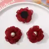 Estilo Xiao Xiang Elegante Hilo de Malla Perla Artificial Camelia DIY Hecho a Mano Pasador Tocado Broche Accesorios para Ropa