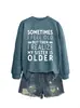 A VECES ME SIENTO VIEJO Sudadera Casual Cómoda de Mujer Otoño Invierno Comercio Exterior Amazon eBay Tienda Independiente
