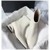 Botas de tornozelo estilo coreano com bico quadrado, salto grosso e design slim, perfeitas para o início do outono de 2026, uma opção chique e estilosa para mulheres, e com forro de fleece para aquecimento extra no outono e inverno.
