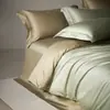 Novo conjunto de alta qualidade de 100 fios de algodão egípcio de fibra longa, conjunto de cama simples de quatro peças em cetim de algodão puro bicolore