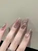 Explosiones del libro de Little Red Riding, armadura de desgaste, sentido avanzado, ojo de gato, piezas de manicura pura hechas a mano, flores en flor, piezas de uñas usables de diamantes