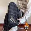 Pantalones Rayados Negros para Hombre Otoño e Invierno Pantalones Cargo Americanos de Secado Rápido Tres Rayas Rectos Deportivos Casuales Pantalones Largos