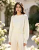 Suéter de punto redondo para mujer estilo indio transfronterizo, jersey, nuevo modelo de otoño e invierno, corte holgado, diseño único, top de manga larga