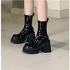 Botines cortos de tacón súper alto para mujer, otoño, plataforma, plataforma, suela gruesa, que aumentan la altura, elásticos, Botas de Caballero finas, Botas Martin
