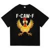 Camiseta Interessante F Caw F Frango Fcawf Frango para Mulheres e Homens, Gola Careca Manga Curta Oversized Anos 2000