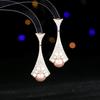 Elegantes pendientes de estilo industrial pesado, elegantes, europeos y americanos, exagerados y elegantes, al por mayor, con incrustaciones de cobre, diseño de circonitas, pendientes de perlas de gota de agua para mujer