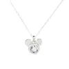 Colar de Prata 925 Esterlina com Moissanita Feminino Alto Padrão pt950 Platina Seiko Diamante Pingente Mickey Corrente de Clavícula Versátil