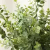 Folha de Dinheiro de Eucalipto Artificial para Decoração de Casa e Casamento, Planta de Folha de Eucalipto Artificial de Haste Única