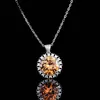 Collar de tesoro colorido de lujo con colgante de diamantes Mosan de imitación superflash de 10 quilates en color D de TikTok Live Online Celebrity del mismo estilo para mujer