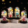 Flor de Rosa con Lámina de Oro en Cubierta de Cristal Muñeca Luminosa Flor Eterna Decoración para San Valentín, Navidad, Regalo para Novia o Esposa