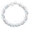 Suministro de joyería Taobao al por mayor Europa y Estados Unidos popular Plata joyería de moda retro 8mm cuentas de arena luz pulsera