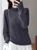 Suéter de Malha com Pedraria Hot-fix para Indústria Pesada Feminino Design Brilhante de Luxo Leve Textura Macia Elegante Manga Longa Top Camada Base Emagrecedora Primavera Outono
