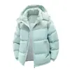 Exclusivo transfronteiriço: Jaquetas de veludo cotelê acolchoadas com algodão, masculinas e femininas, estilo casal de inverno, com capuzes removíveis, proporcionando calor e proteção contra o frio