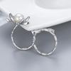 Anillo de hoja de plata S925 transfronterizo Europa y Estados Unidos anillo de flor de perla de agua dulce creativo fabricantes de accesorios de repuesto para bricolaje