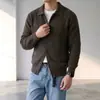 Nuevo Cardigan de Punto con Cremallera Estilo Minimalista Old Money Otoño/Invierno 2026 para Hombre Cuello Redondo Chaqueta Suéter Gris Casual Simple