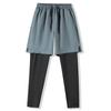 Calça esportiva fitness falsa de duas peças para primavera e verão, basquete, corrida, treinamento esportivo, elástica, justa, segunda pele, shorts casuais masculinos
